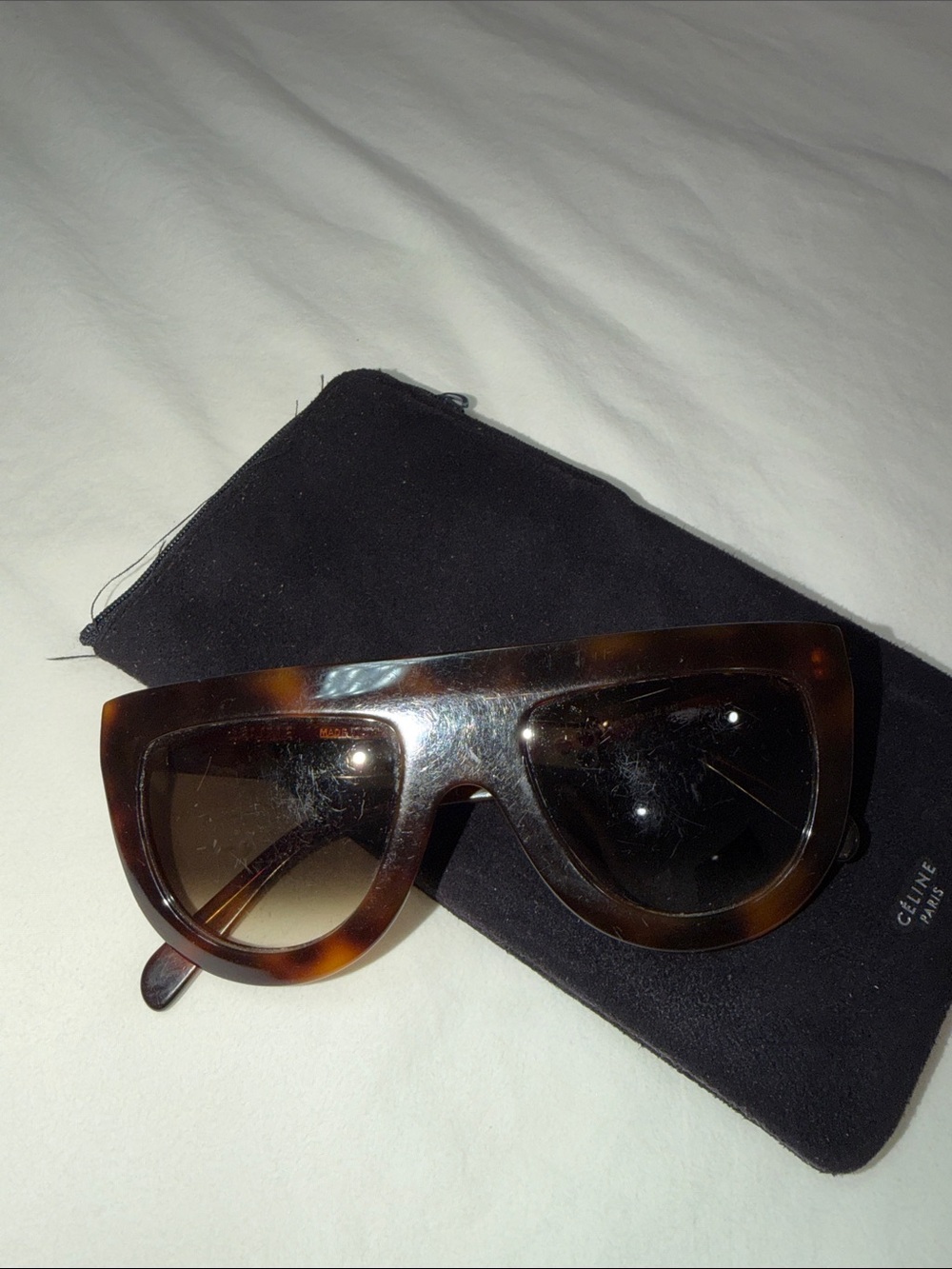 Celine Tortoiseshell Oversized Shield Sunglasses - Brown Gradient